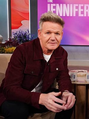 Gordon Ramsay Maroon Suede Leather Jacket