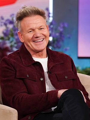 Gordon Ramsay Maroon Suede Leather Jacket