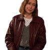Hacks S05 Hannah Einbinder Maroon Leather Jacket