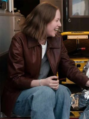 Hacks S05 Hannah Einbinder Maroon Leather Jacket
