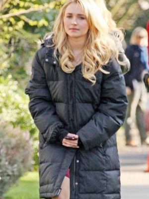 Hayden Panettiere Black Puffer Coat