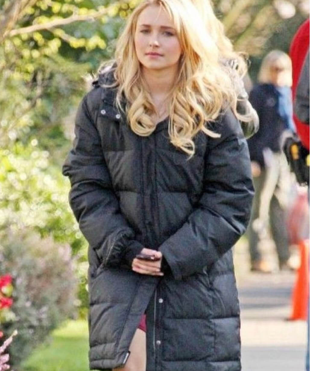 Hayden Panettiere Black Puffer Coat