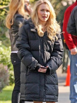 Hayden Panettiere Black Puffer Coat