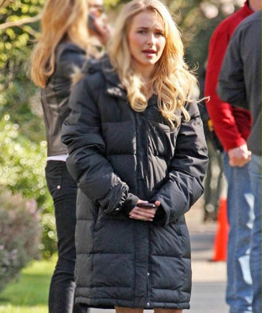 Hayden Panettiere Black Puffer Coat