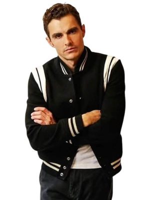 Idiots 2026 Dave Franco Black Varsity Jacket
