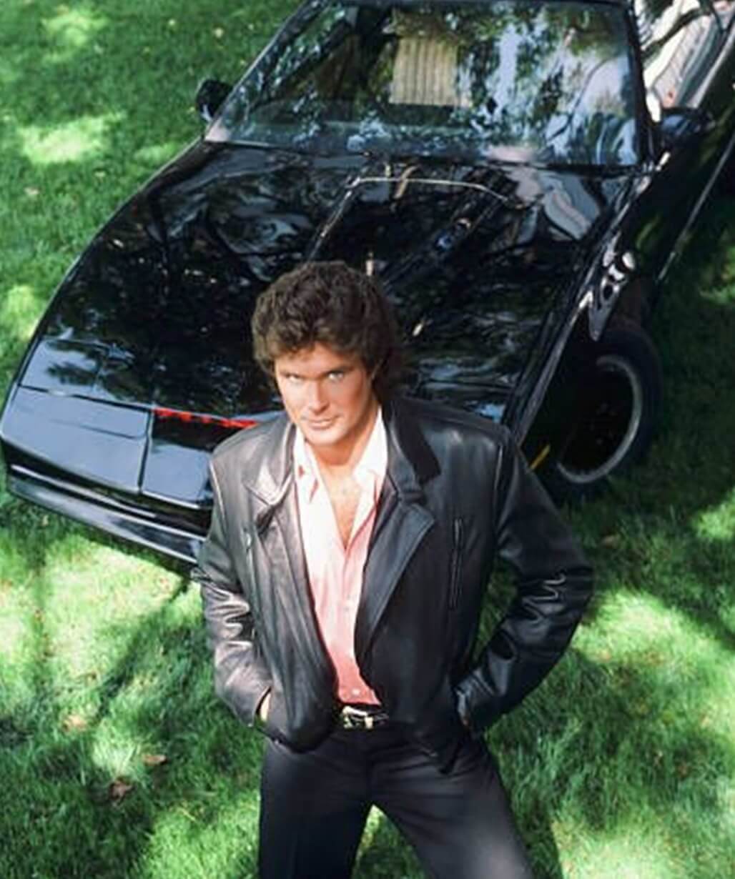 Knight Rider 1982 Michael Knight Black Leather Jacket
