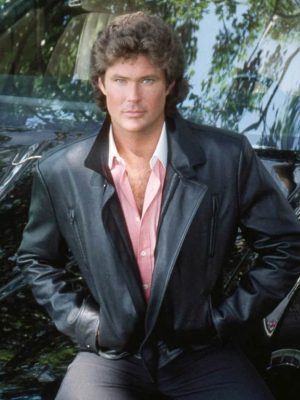Knight Rider 1982 Michael Knight Black Leather Jacket