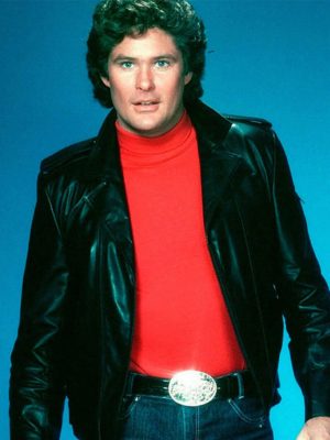 Knight Rider David Hasselhoff Black Leather Jacket