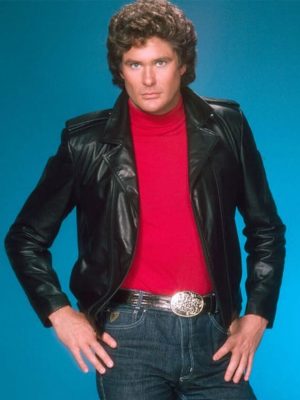 Knight Rider David Hasselhoff Black Leather Jacket