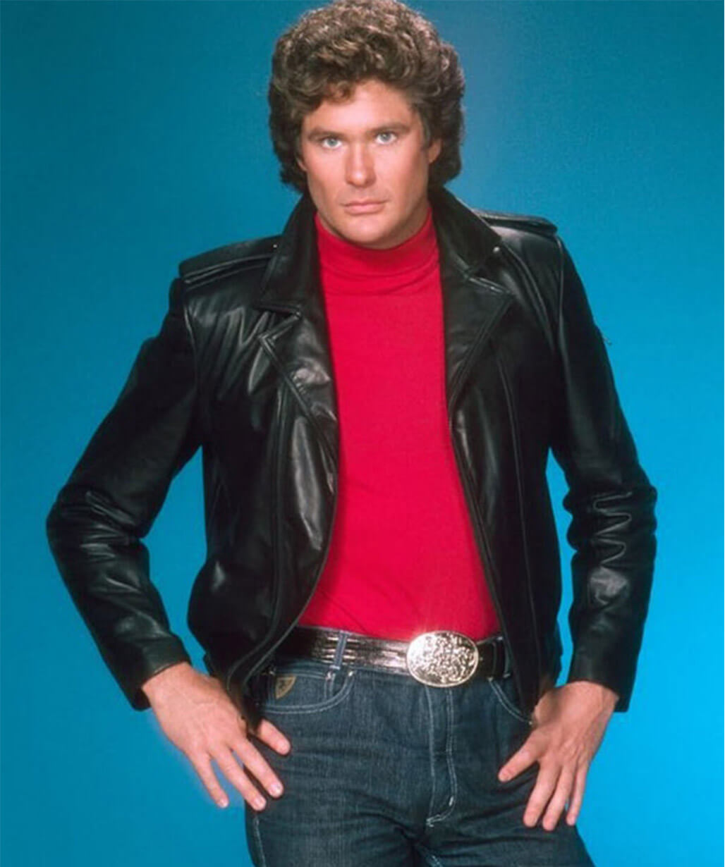 Knight Rider David Hasselhoff Black Leather Jacket