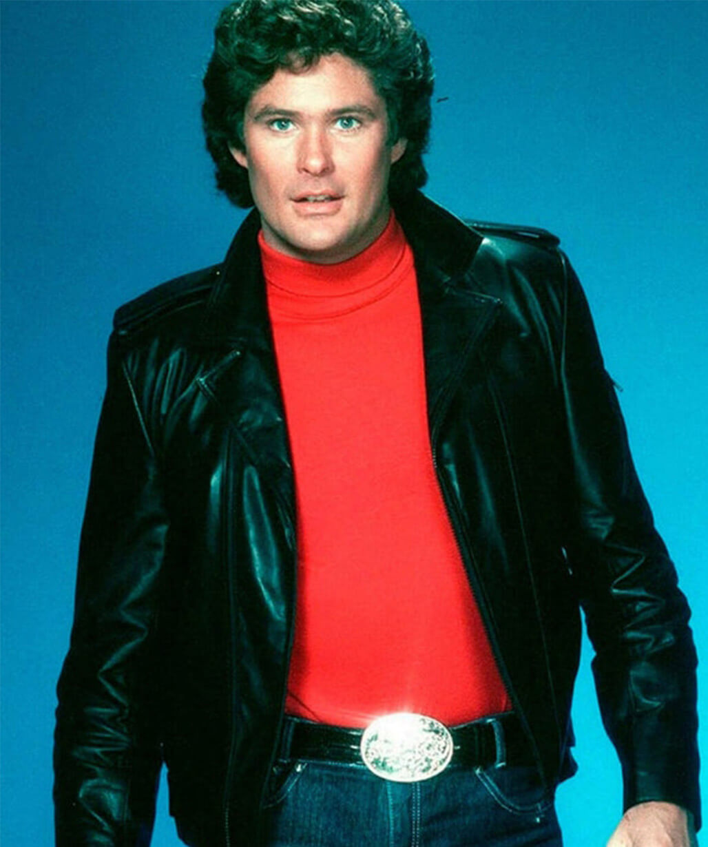 Knight Rider David Hasselhoff Black Leather Jacket