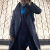 Lupin S02 Assane Diop Black Wool Long Coat
