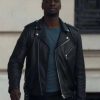 Lupin S03 Assane Diop Black Biker Leather Jacket