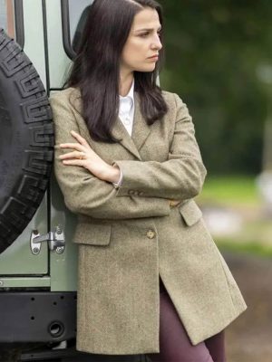 Marisa Abela Industry S03 Green Wool Coat