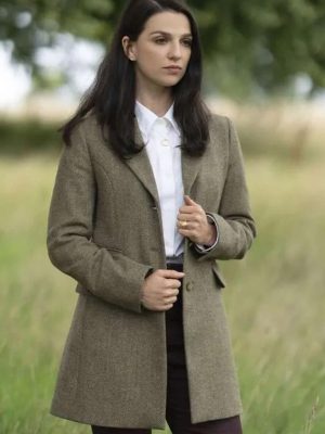 Marisa Abela Industry S03 Green Wool Coat