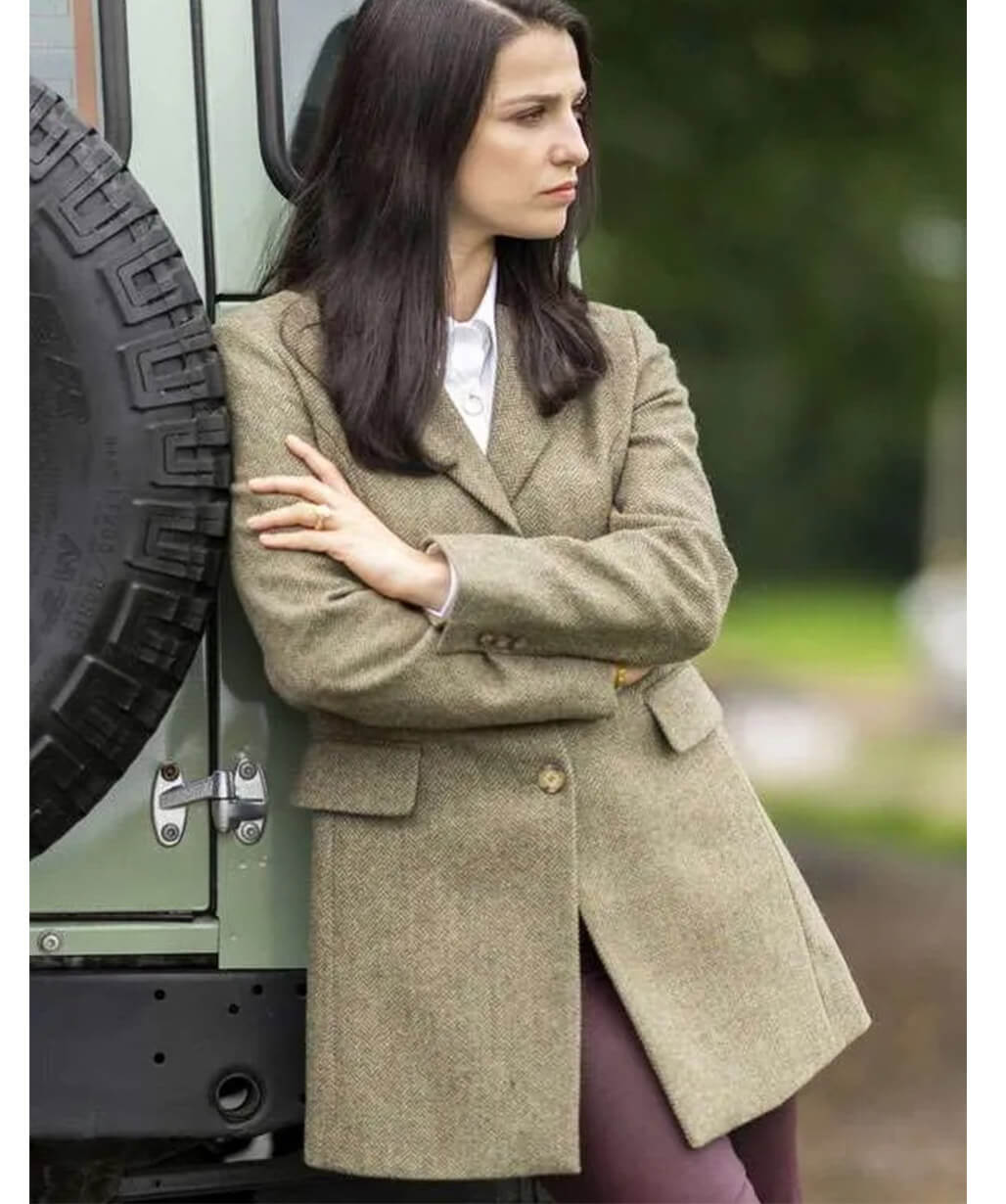 Marisa Abela Industry S03 Green Wool Coat