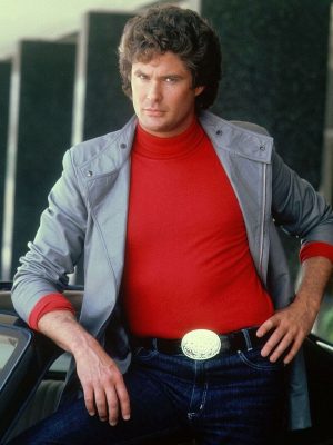 Michael Knight Knight Rider 1982 Grey Leather Jacket
