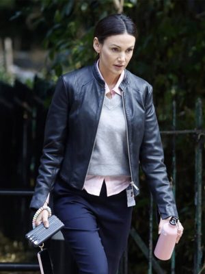 Michelle Keegan The Blame 2026 Black Leather Jacket