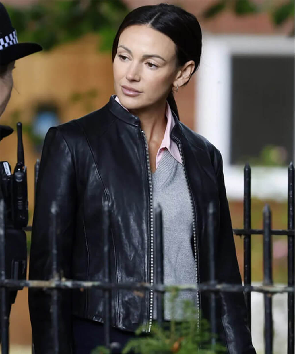 Michelle Keegan The Blame 2026 Black Leather Jacket
