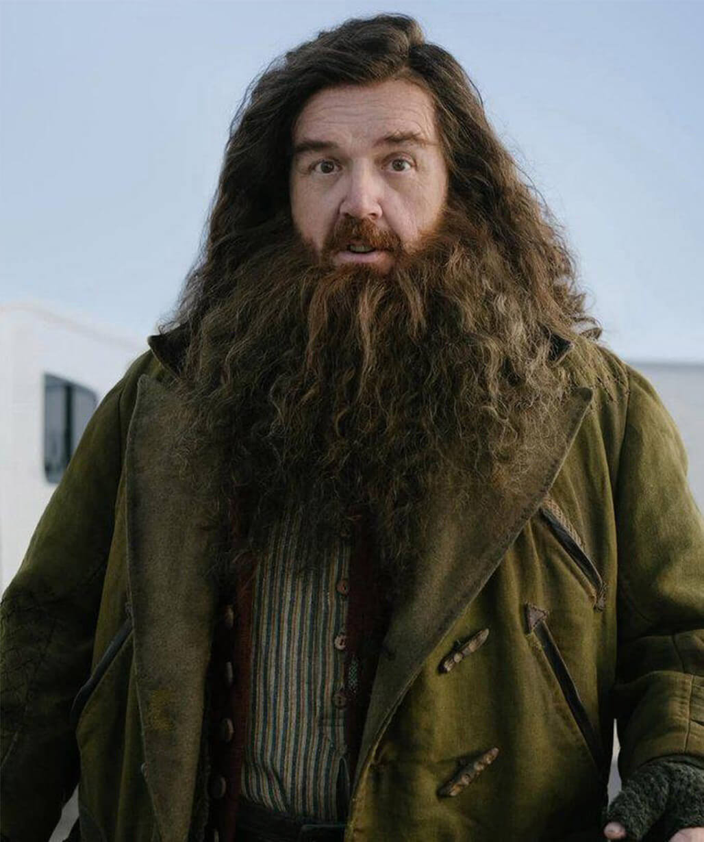 Nick Frost Harry Potter 2027 Brown Cotton Coat