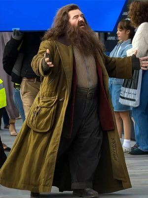 Nick Frost Harry Potter 2027 Brown Cotton Coat