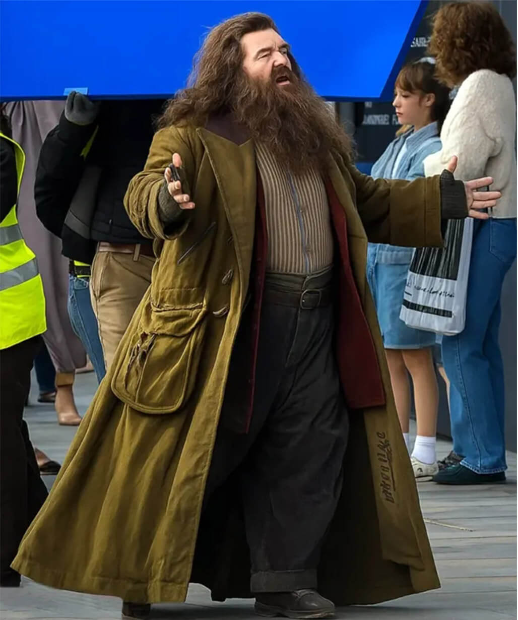 Nick Frost Harry Potter 2027 Brown Cotton Coat