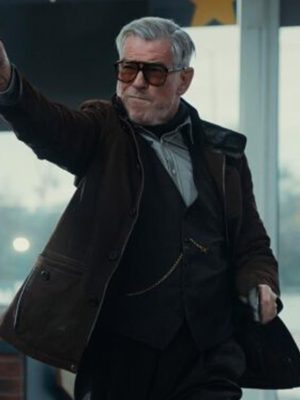 Pierce Brosnan MobLand S02 Brown Suede Jacket