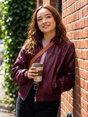Ruby Stokes Below 2026 Maroon Leather Jacket
