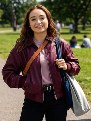 Ruby Stokes Below 2026 Maroon Leather Jacket