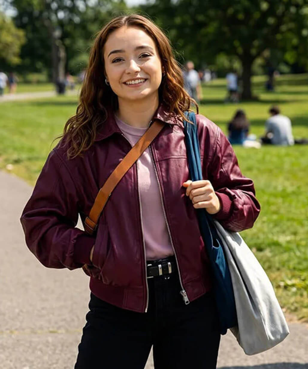 Ruby Stokes Below 2026 Maroon Leather Jacket