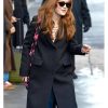 Sadie Sink NYC 2026 Black Wool Coat