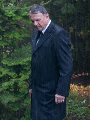 Sam Neill Alcatraz S01 Black Wool Coat