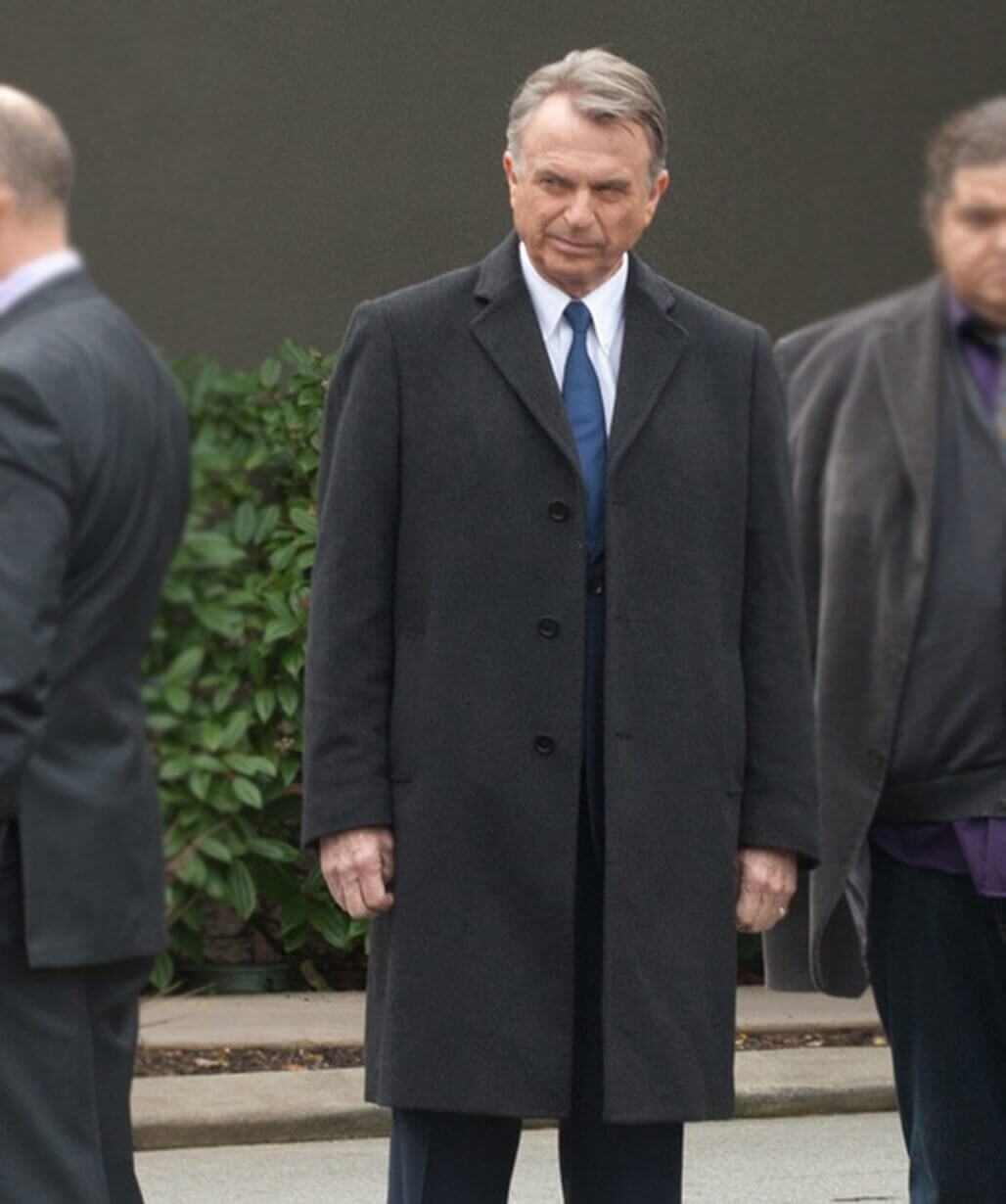 Sam Neill Alcatraz S01 Black Wool Coat