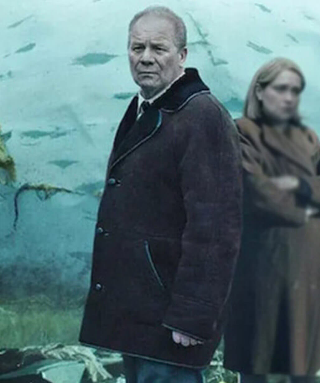 The Bombing of Pan Am 103 Peter Mullan Brown Shearling Coat