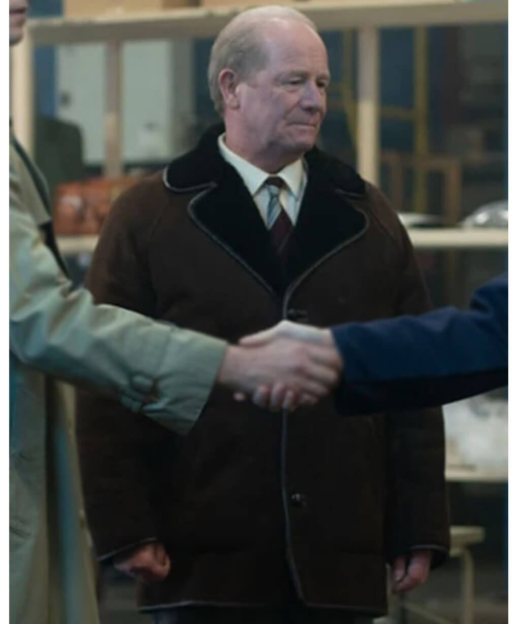 The Bombing of Pan Am 103 Peter Mullan Brown Shearling Coat