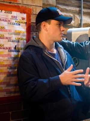 The Departed 2006 Matt Damon Blue Cotton Jacket