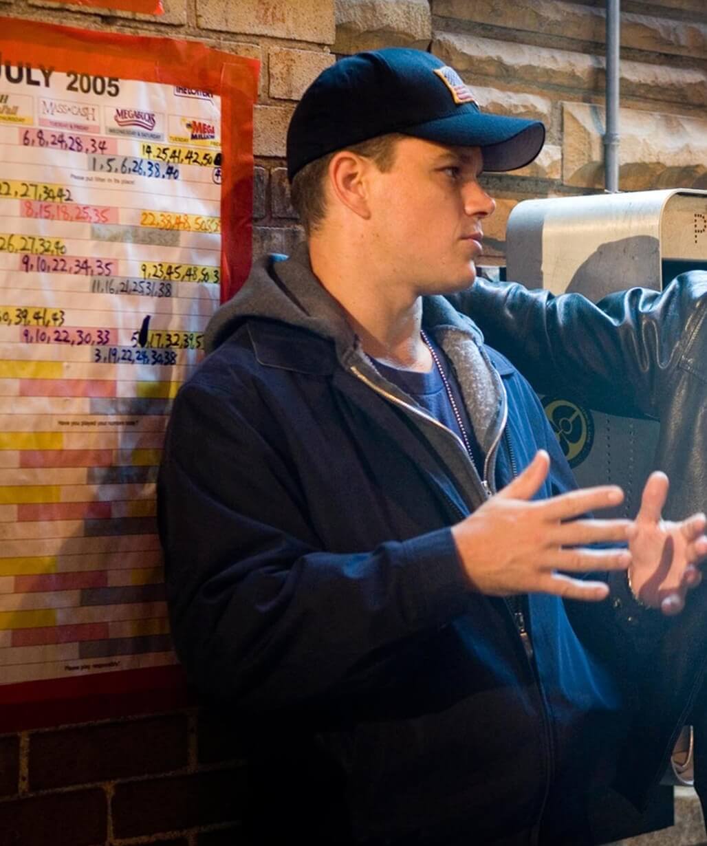 The Departed 2006 Matt Damon Blue Cotton Jacket