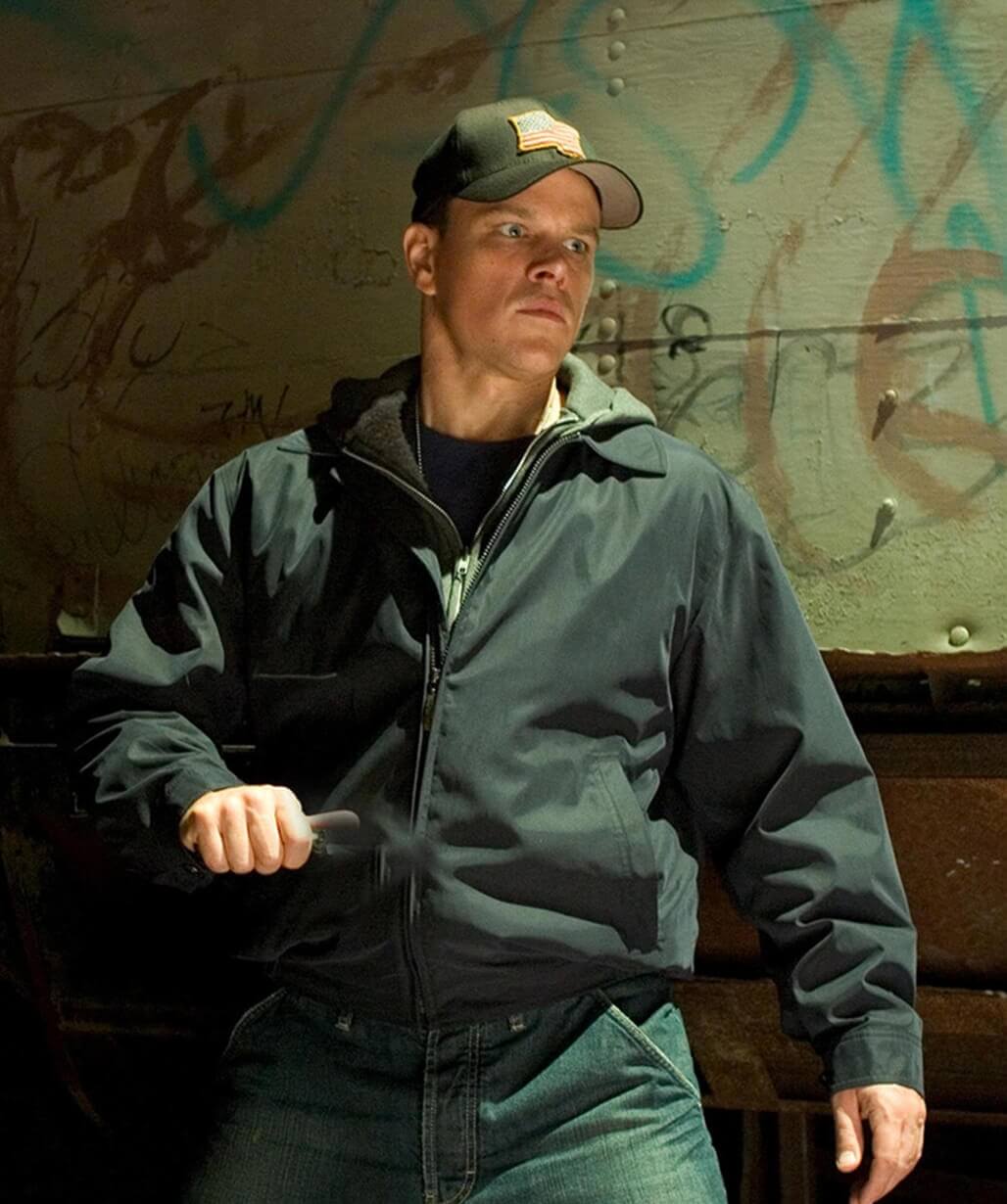 The Departed 2006 Matt Damon Blue Cotton Jacket