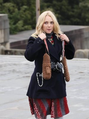 AnnaSophia Robb I Play Rocky 2026 Black Wool Coat