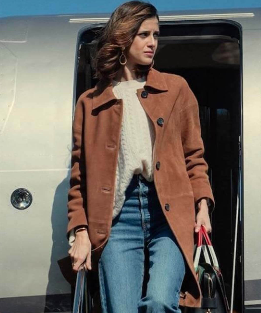 Benedetta Porcaroli The Gentlemen S02 Suede Leather Coat