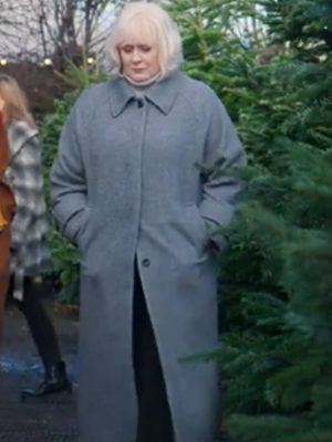 Black Doves S01 Sarah Lancashire Grey Wool Coat