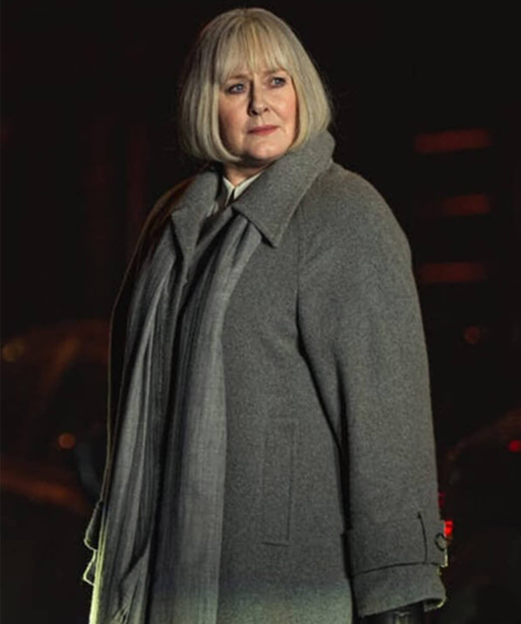 Black Doves S01 Sarah Lancashire Grey Wool Coat