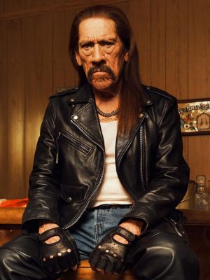 Danny Trejo Black Biker Leather Jacket