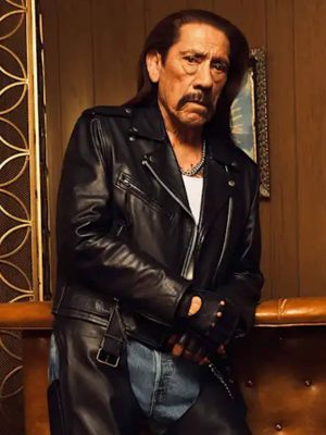 Danny Trejo Black Biker Leather Jacket
