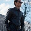 Eddie Redmayne The Day of the Jackal S01 Black Leather Jacket