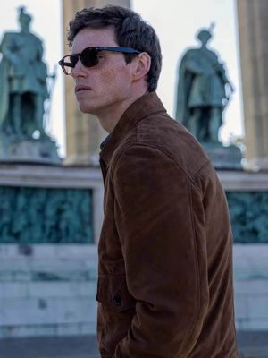 Eddie Redmayne The Day of the Jackal S01 Brown Suede Jacket