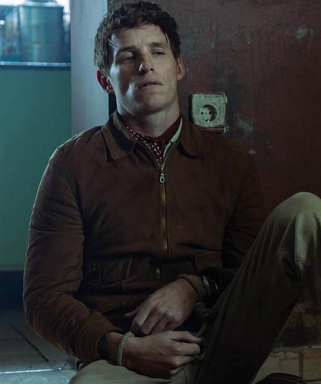 Eddie Redmayne The Day of the Jackal S01 Brown Suede Jacket
