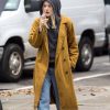 Emma Stone Brown Cotton Trench Coat