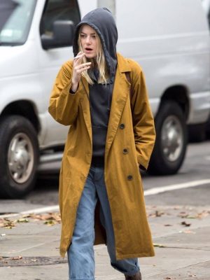 Emma Stone Brown Cotton Trench Coat