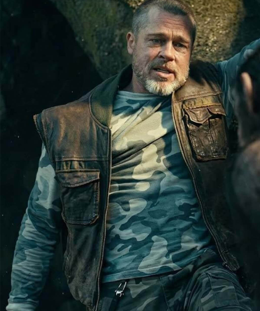 Heart of the Beast 2026 Brad Pitt Brown Leather Vest